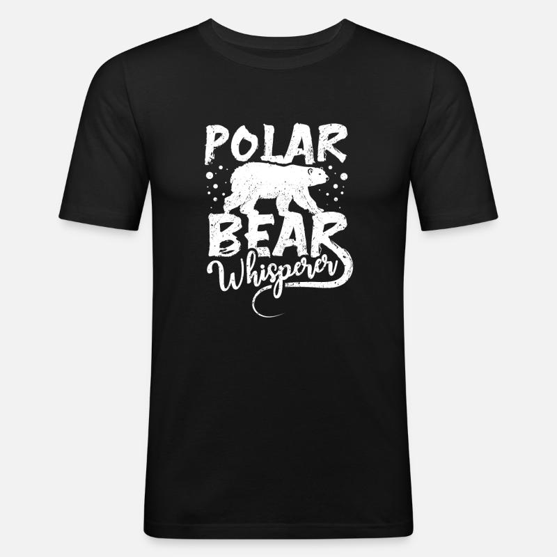 Polar bear whisperer - Männer Slim Fit T-Shirt - Schwarz