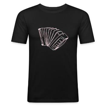 Musiker Akkordeon Spieler - Männer Slim Fit T-Shirt - Schwarz - Vorne - Nik (191cm)