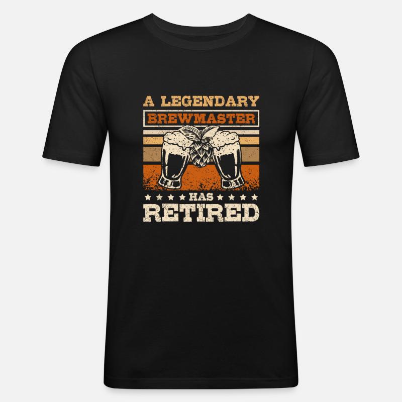 A legendary brewmaster has retired - Männer Slim Fit T-Shirt - Schwarz