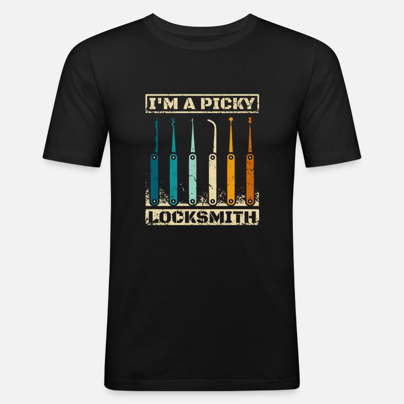 Je suis un serrurier difficile - T-shirt près du corps Homme - noir