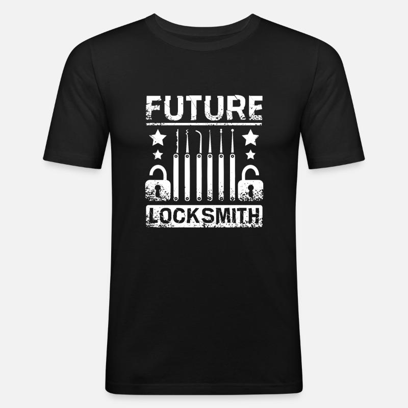 Future Locksmith - Männer Slim Fit T-Shirt - Schwarz