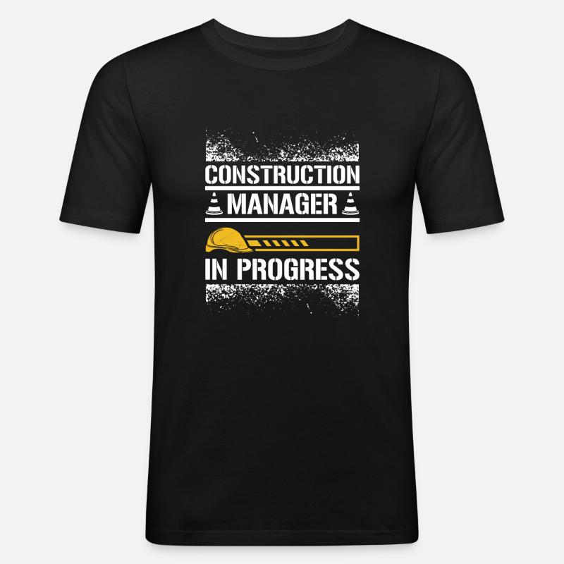 Construction manager in progress - Men's Slim Fit T-Shirt - black