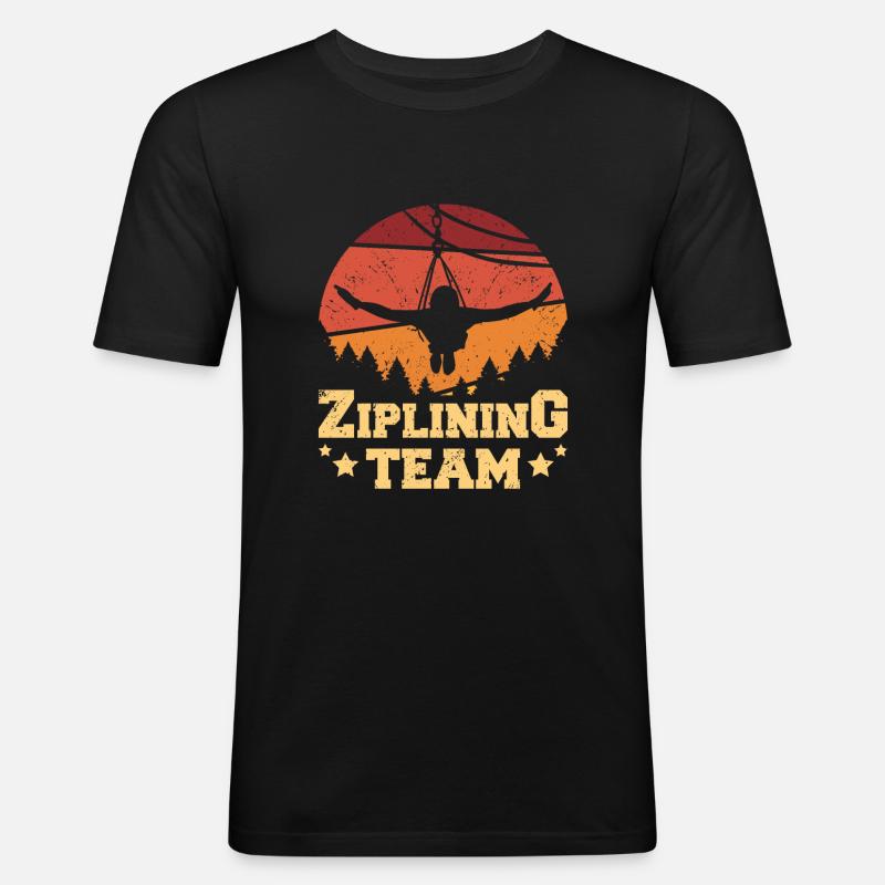 Ziplining team - Men's Slim Fit T-Shirt - black