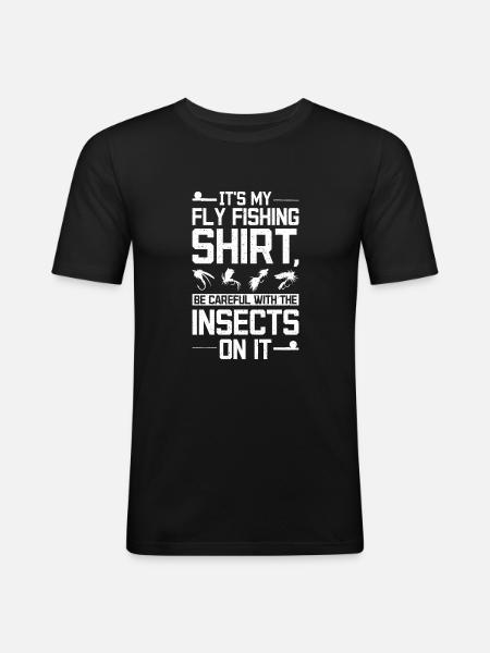 fly fishing bait insects - Men's Slim Fit T-Shirt - black