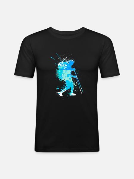 Splash Wanderer Winter Hiking - Men's Slim Fit T-Shirt - black