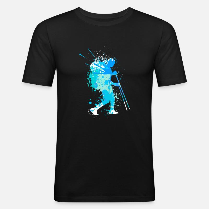 Splash Wanderer Winter Hiking - Men's Slim Fit T-Shirt - black