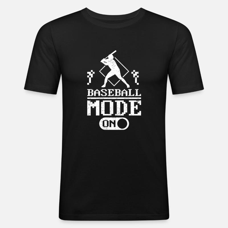 Mode baseball activé - T-shirt près du corps Homme - noir
