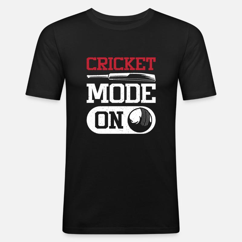 Cricket mode on - Männer Slim Fit T-Shirt - Schwarz