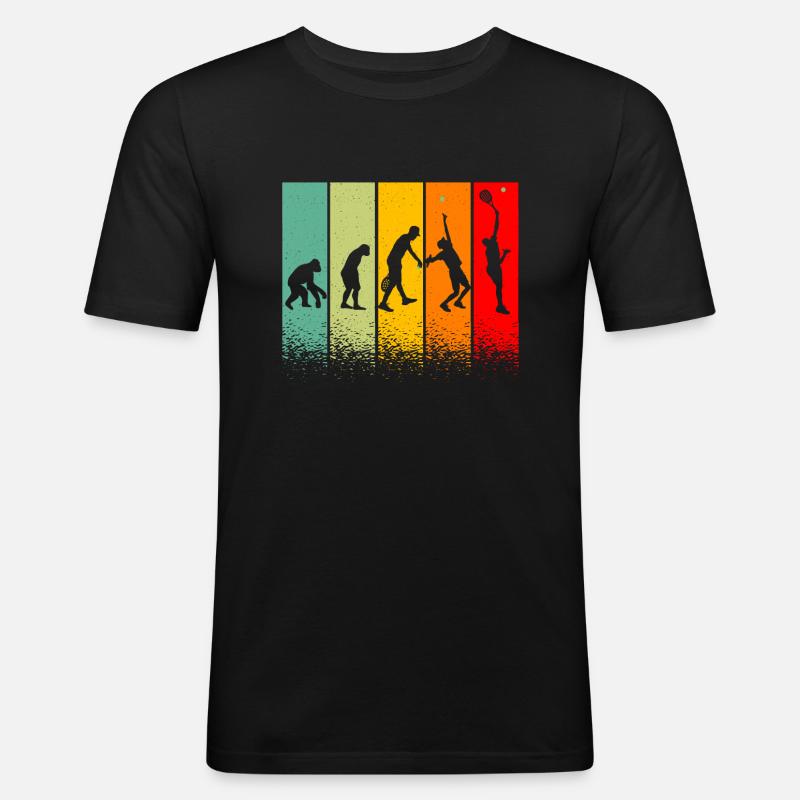 Evolution Tennisman gift idea Man - Men's Slim Fit T-Shirt - black