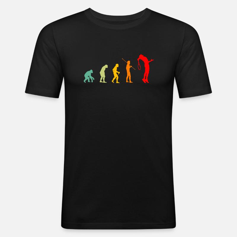 Evolution Tennisman gift idea Man - Men's Slim Fit T-Shirt - black