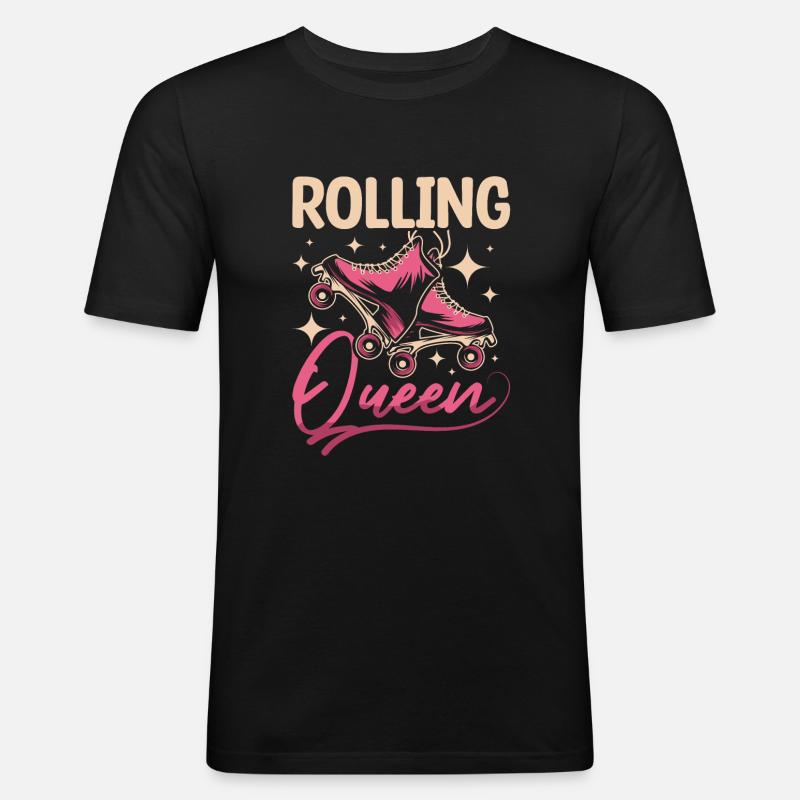 Inline skating rolling queen - Männer Slim Fit T-Shirt - Schwarz