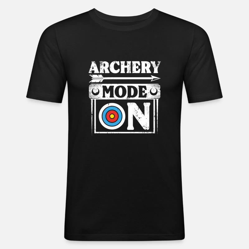Archery mode on - Männer Slim Fit T-Shirt - Schwarz