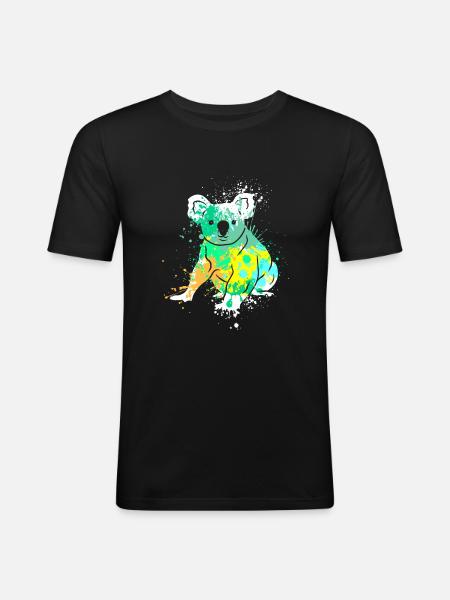 Splash Art Koala Bear - Men's Slim Fit T-Shirt - black