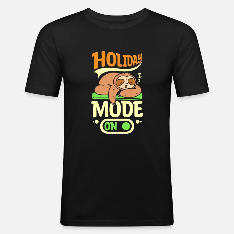 Sloth holiday mode on - Men's Slim Fit T-Shirt - black
