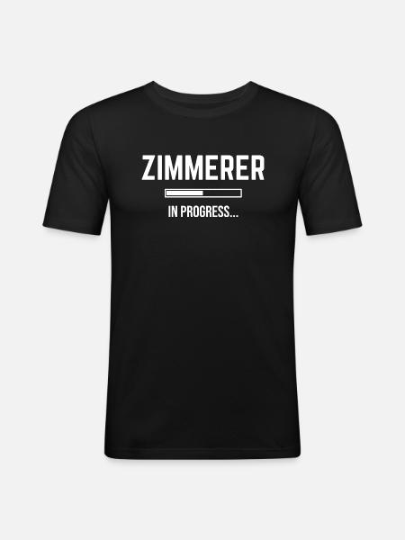 Zimmerer In Progress - Männer Slim Fit T-Shirt - Schwarz