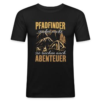 Lustige Pfadfinder Geschenkidee Pfadfinder T-Shirt - Männer Slim Fit T-Shirt - Schwarz - Vorne - Nik (191cm)