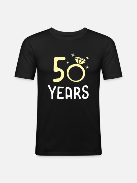 50th Wedding Anniversary 50 Years Gift Idea - Men's Slim Fit T-Shirt - black