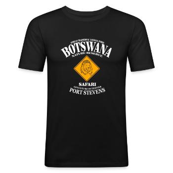 Botswana - Lion - Men's Slim Fit T-Shirt - black - Front - Nik (191cm)