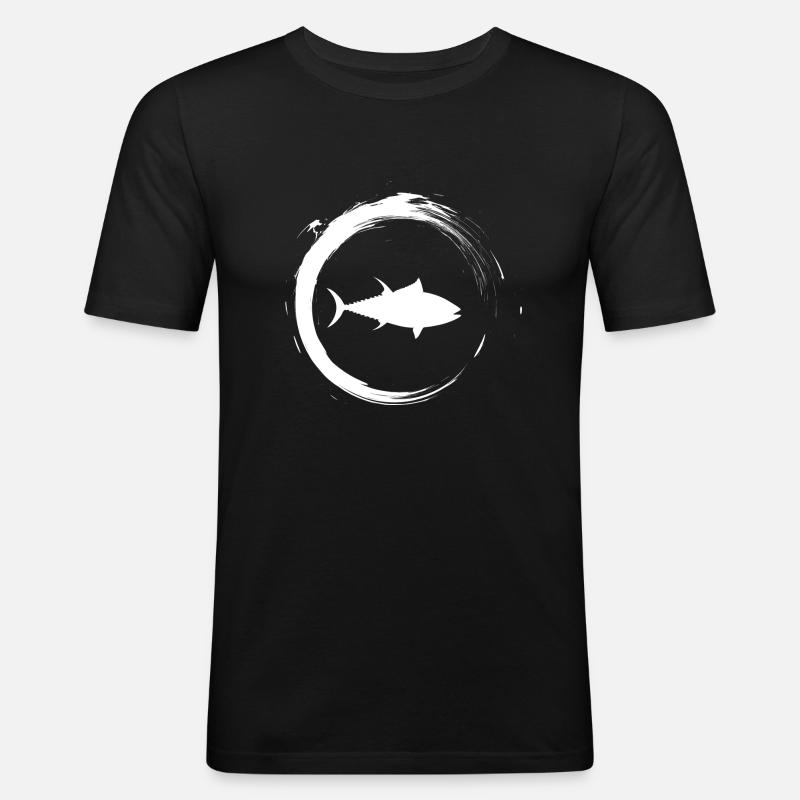 Thunfisch - Männer Slim Fit T-Shirt - Schwarz
