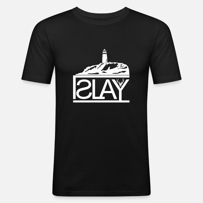 ISLAY - Männer Slim Fit T-Shirt - Schwarz