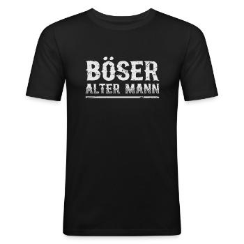 Böser Alter Mann - Männer Slim Fit T-Shirt - Schwarz - Vorne - Nik (191cm)
