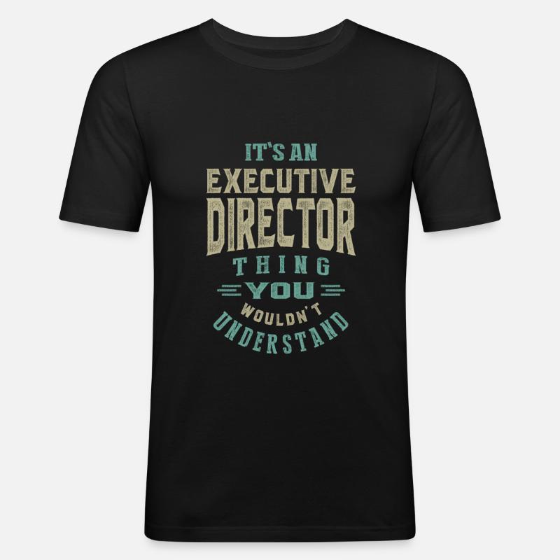 Geschäftsführer - Männer Slim Fit T-Shirt - Schwarz