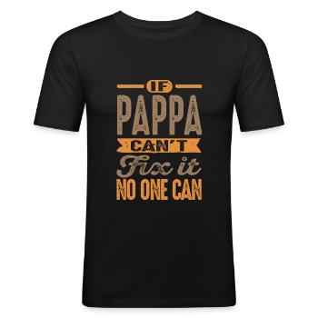 Pappa Can't Fix It - Men's Slim Fit T-Shirt - black - Front - Nik (191cm)