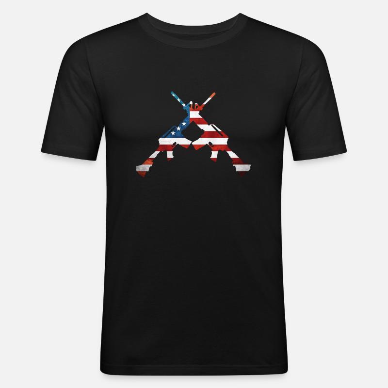 US Guns - Männer Slim Fit T-Shirt - Schwarz