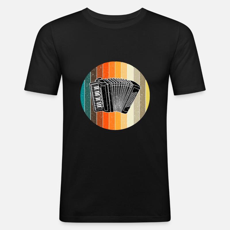 Zieharmonika - Männer Slim Fit T-Shirt - Schwarz