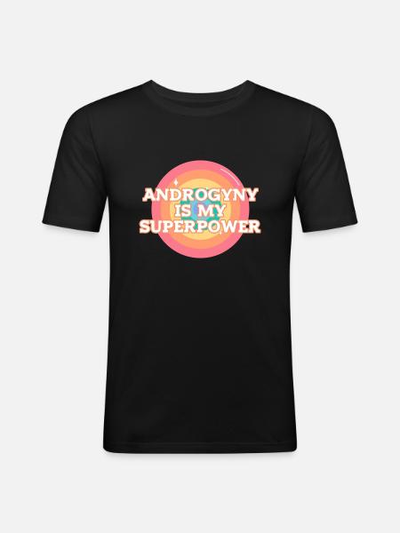 Androgynous LGBTQI Queer Tomboy Nonbinary - Men's Slim Fit T-Shirt - black