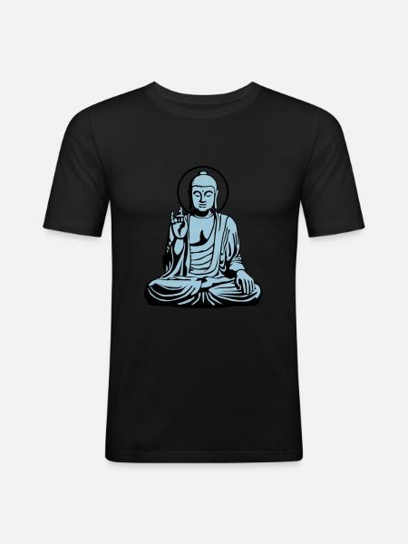 Young Buddha No.1_2c - Men's Slim Fit T-Shirt - black