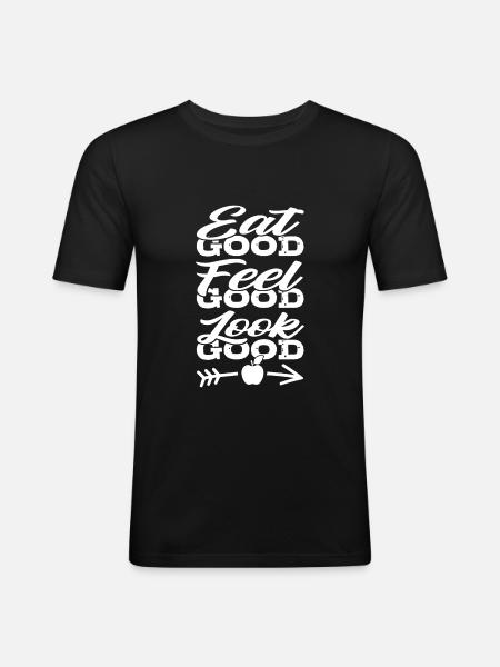 gesunde Ernährung - Männer Slim Fit T-Shirt - Schwarz