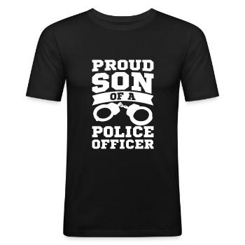 police - Men's Slim Fit T-Shirt - black - Front - Nik (191cm)