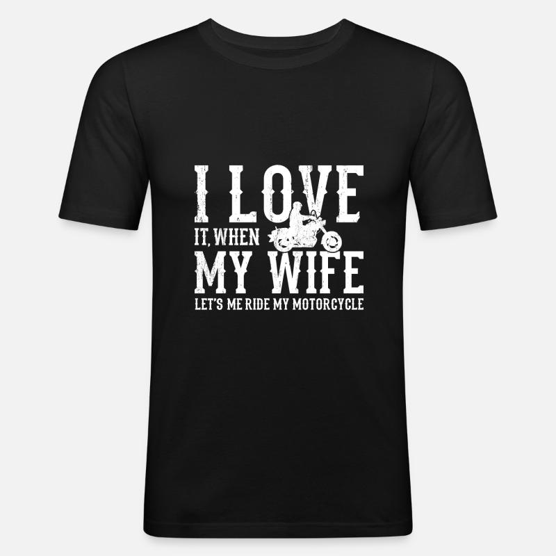 Motorrad - Männer Slim Fit T-Shirt - Schwarz