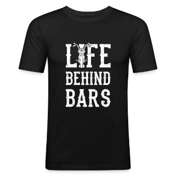 Moto - T-shirt près du corps Homme - noir - Devant - Nik (191cm)