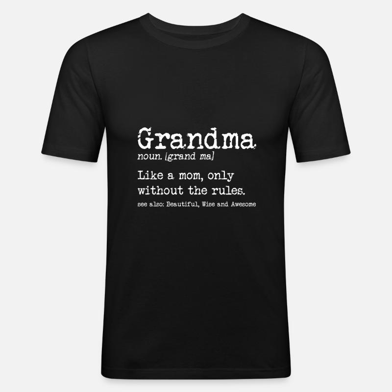 Oma - Männer Slim Fit T-Shirt - Schwarz