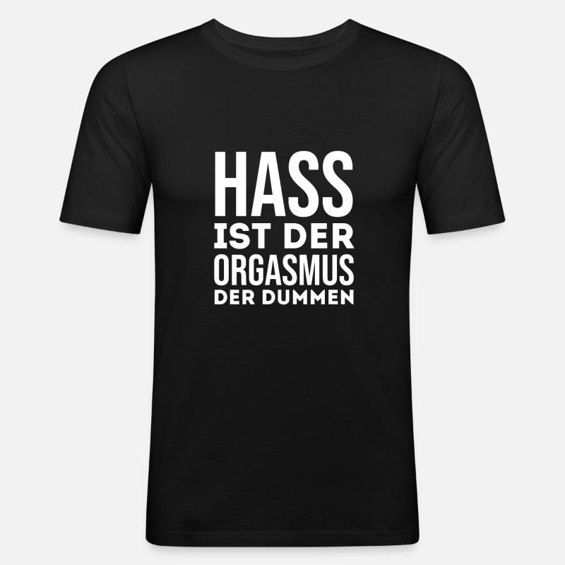 FCK AFD - Männer Slim Fit T-Shirt - Schwarz