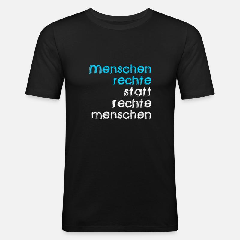 FCK AFD - Männer Slim Fit T-Shirt - Schwarz
