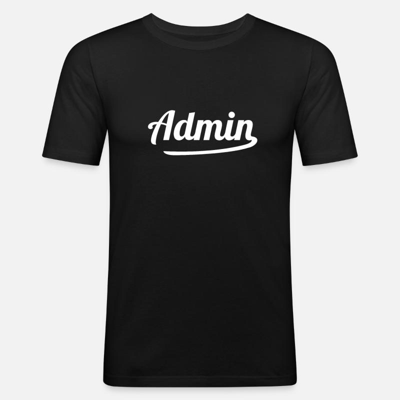 Admin scripture administrateur cadeau - T-shirt près du corps Homme - noir