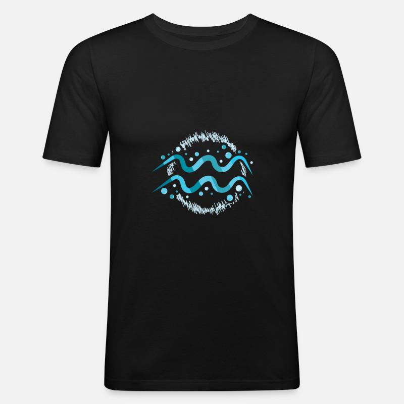 Sternzeichen Wassermann - Männer Slim Fit T-Shirt - Schwarz