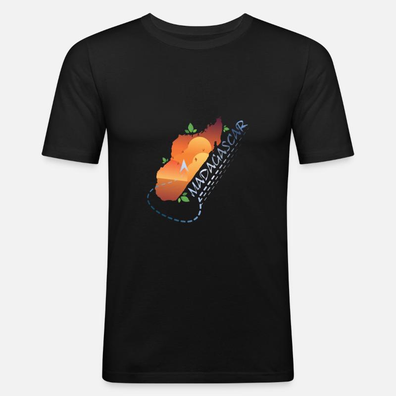 Madagaskar - Männer Slim Fit T-Shirt - Schwarz