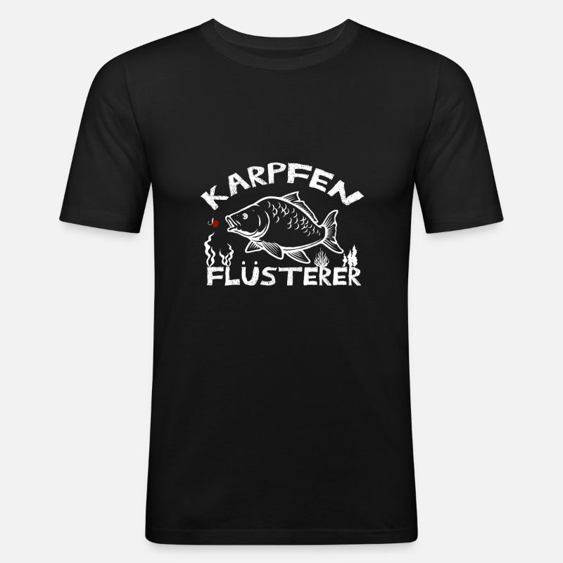 Karpfen Flüsterer - Männer Slim Fit T-Shirt - Schwarz