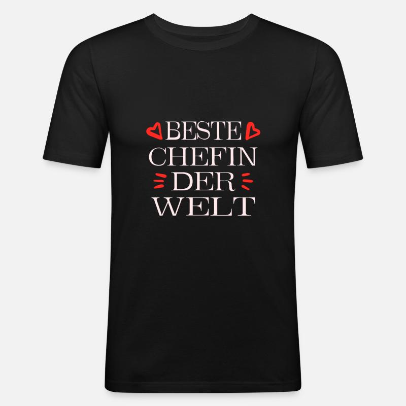 Beste chefin - Männer Slim Fit T-Shirt - Schwarz