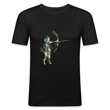 archery - Men's Slim Fit T-Shirt - black - Front - Nik (191cm)