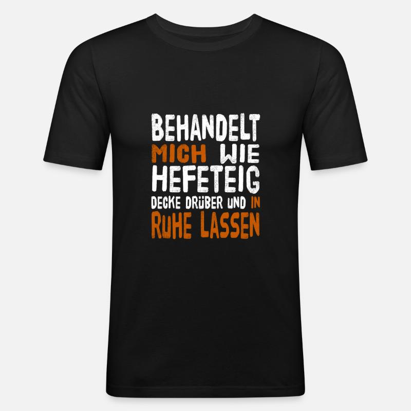 Hefeteig - Männer Slim Fit T-Shirt - Schwarz