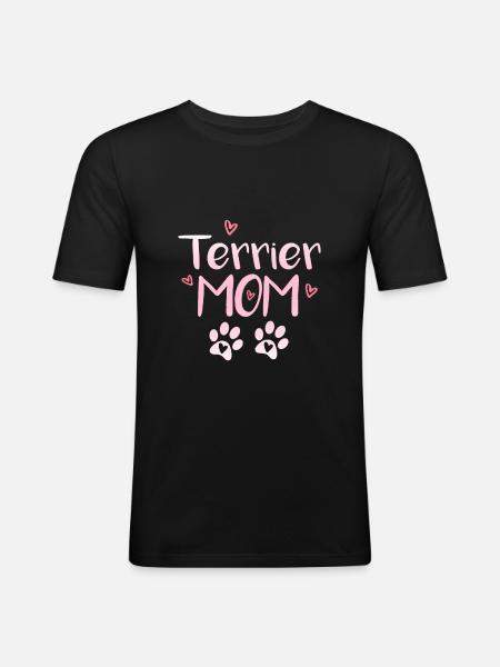 Terrier Mom - Men's Slim Fit T-Shirt - black