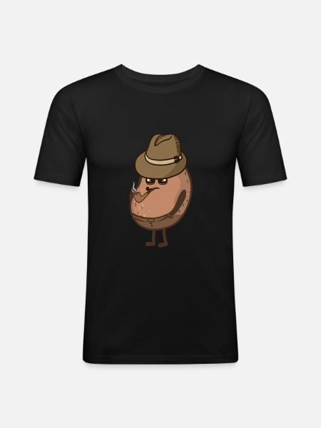 Süßkartoffel - Männer Slim Fit T-Shirt - Schwarz