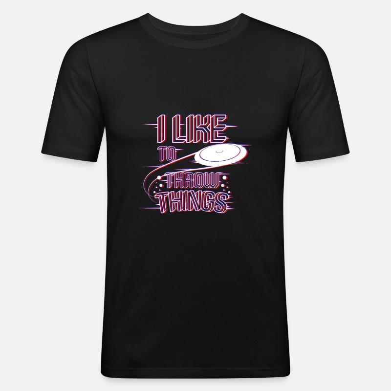 Frisbee throw things - Men's Slim Fit T-Shirt - black