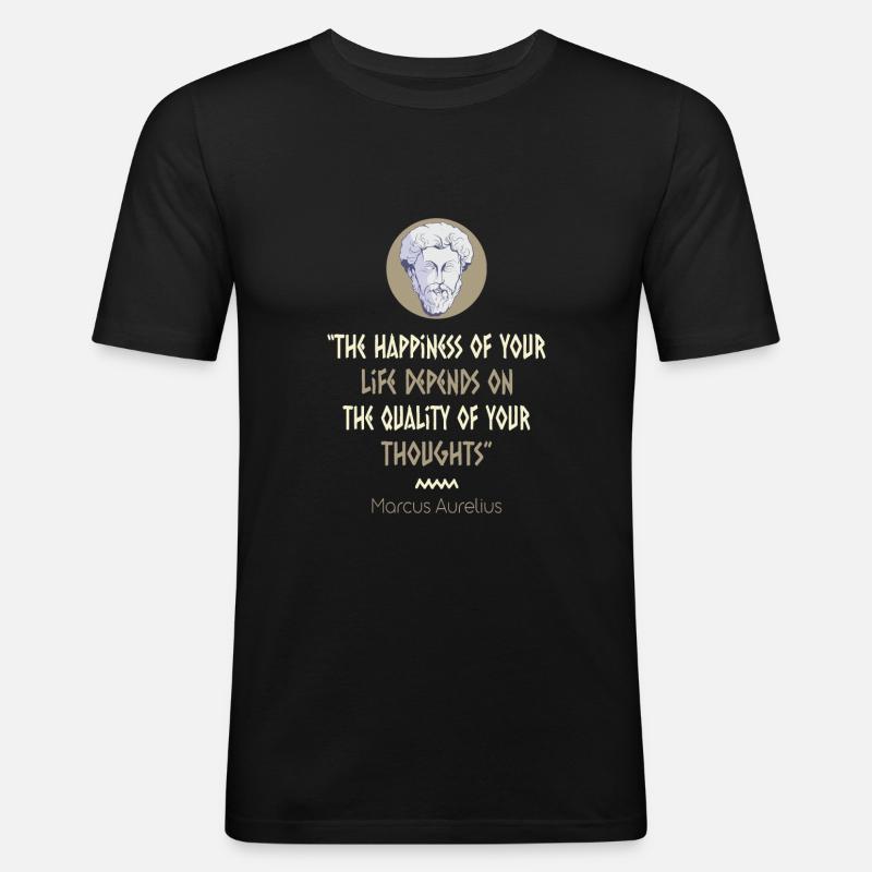 Stoicismfilosofi Marcus Aurelius Citat - Slim Fit T-shirt herr - svart