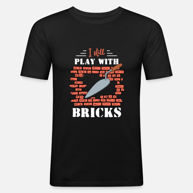 Brick Mason Occupation Quote - Männer Slim Fit T-Shirt - Schwarz